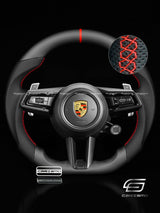 Carismo Steering Wheel For Porsche (992.1 Wheel) - Sport - Matte Plain Carbon - Perforated Leather
