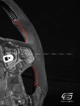 Carismo Steering Wheel For Toyota Supra (MKV) - Sequential RPM LED - Gloss Carbon - Alcantara