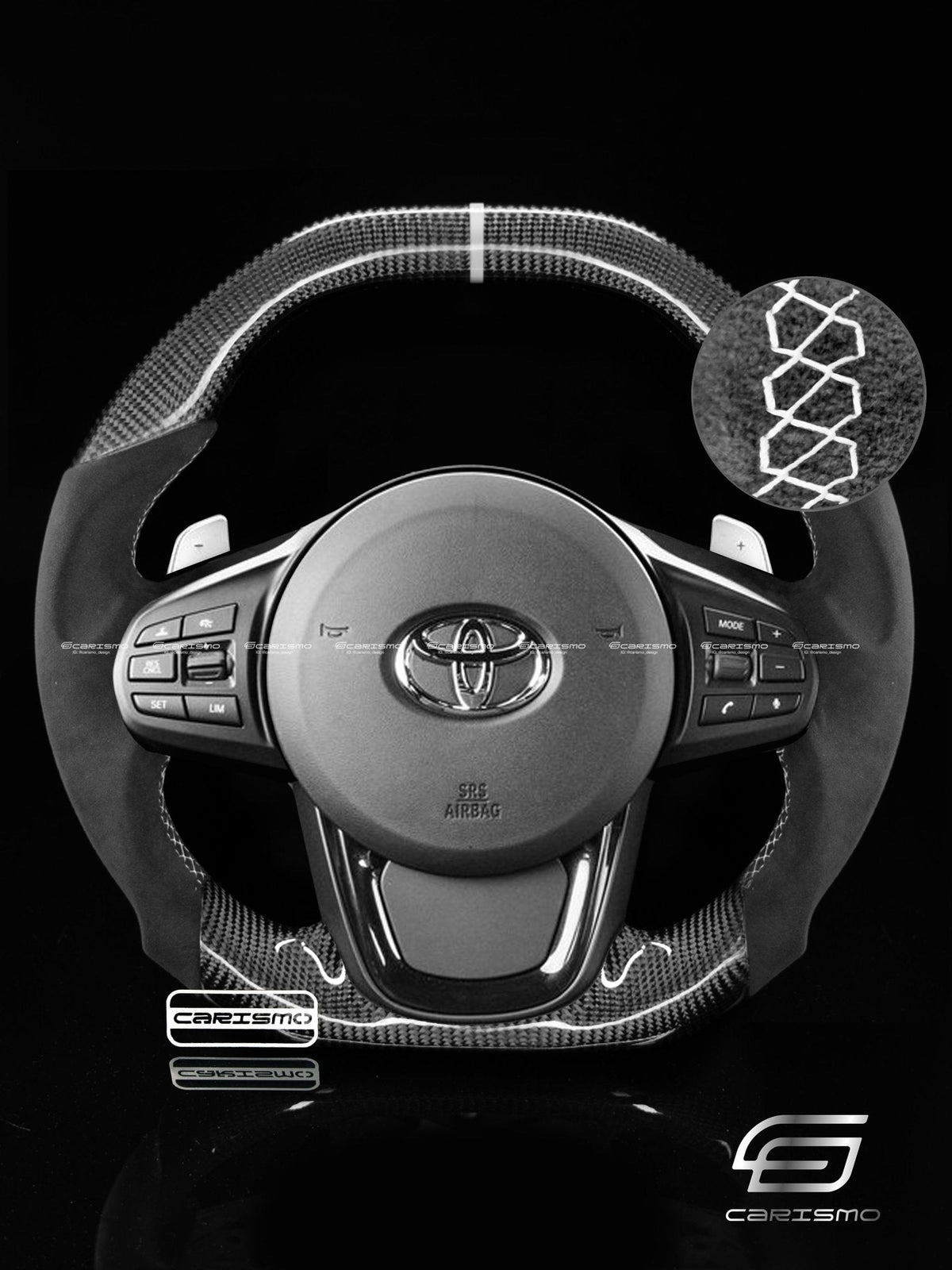 Carismo Steering Wheel For Toyota Supra (MKV) - Signature - Gloss Carbon - Alcantara