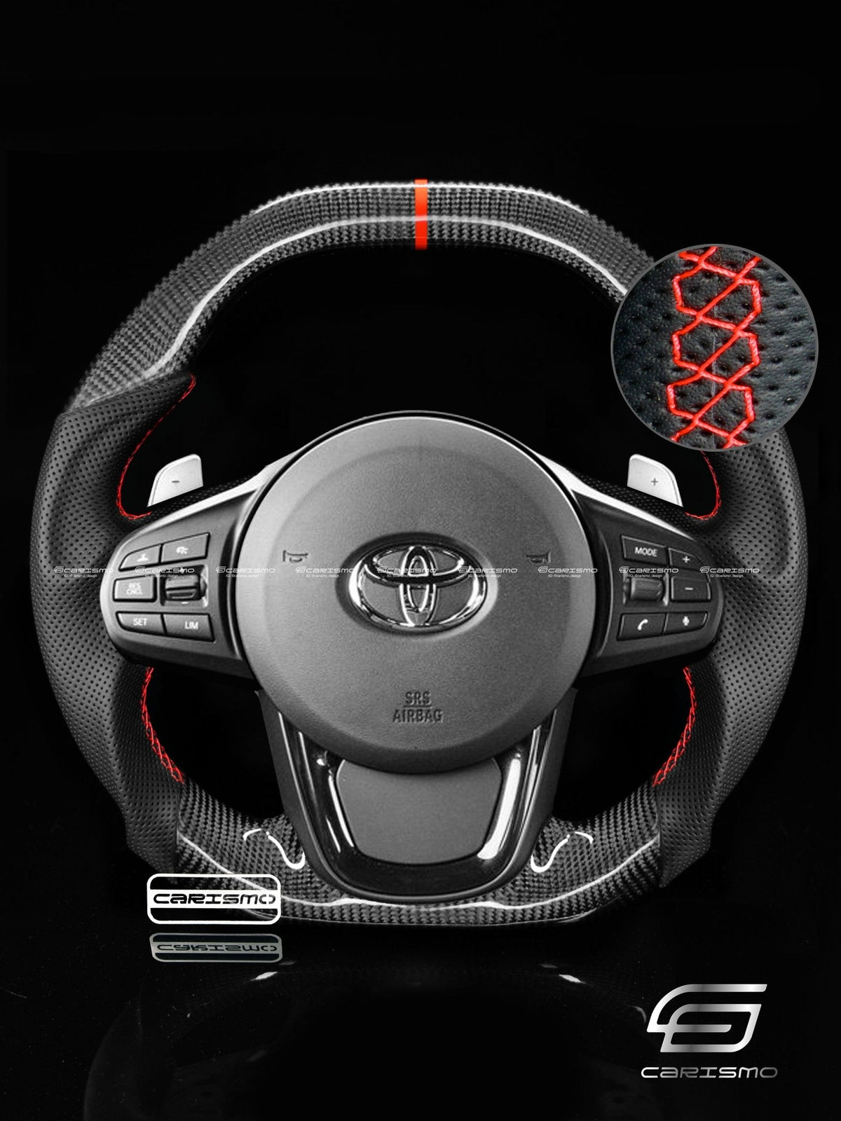 Carismo Steering Wheel For Toyota Supra (MKV) - Signature - Gloss Carbon - Perforated Leather