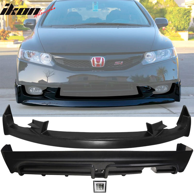 2009-2011 Honda Civic  Mugen Front Lip PU Rear Lip PP LED Brake Lamp