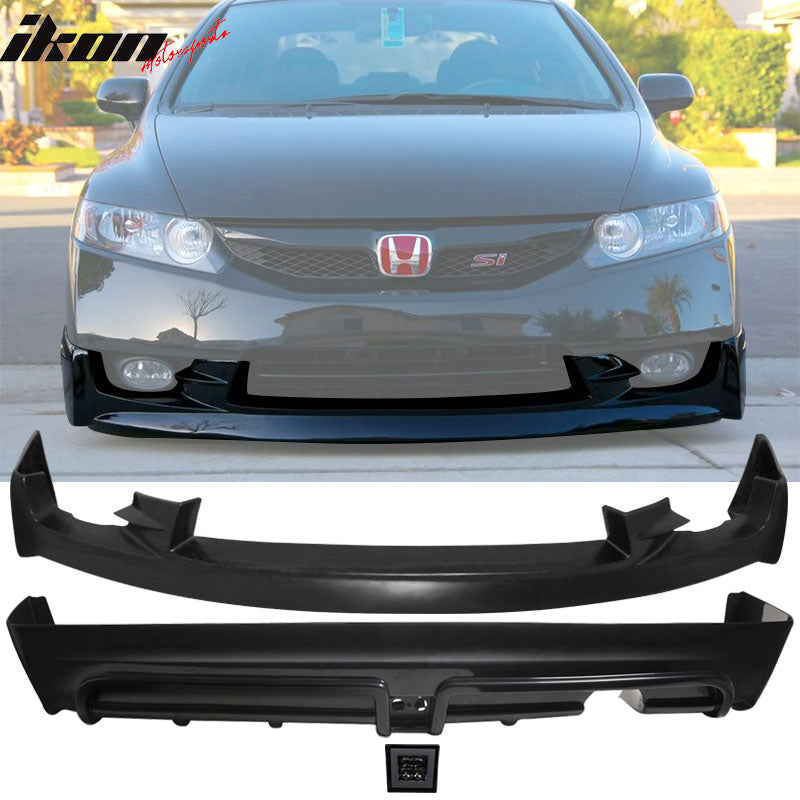 2009-2011 Honda Civic  Mugen Front Lip PU Rear Lip PP LED Brake Lamp