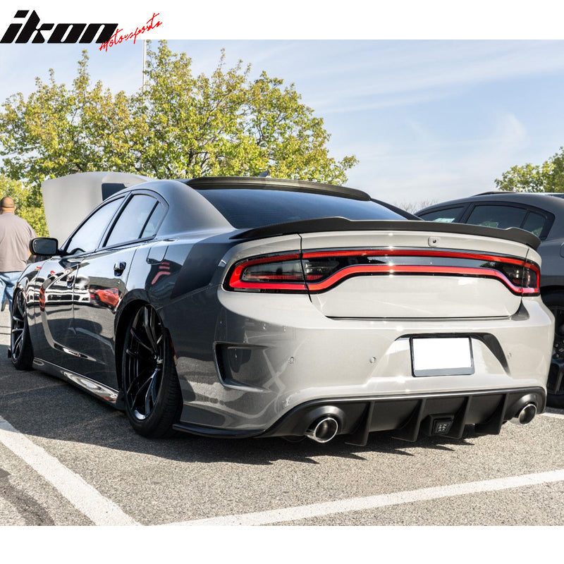 2015-2023 Dodge Charger Rear Diffuser V2 Side Lip Smoke LED Brake Lamp