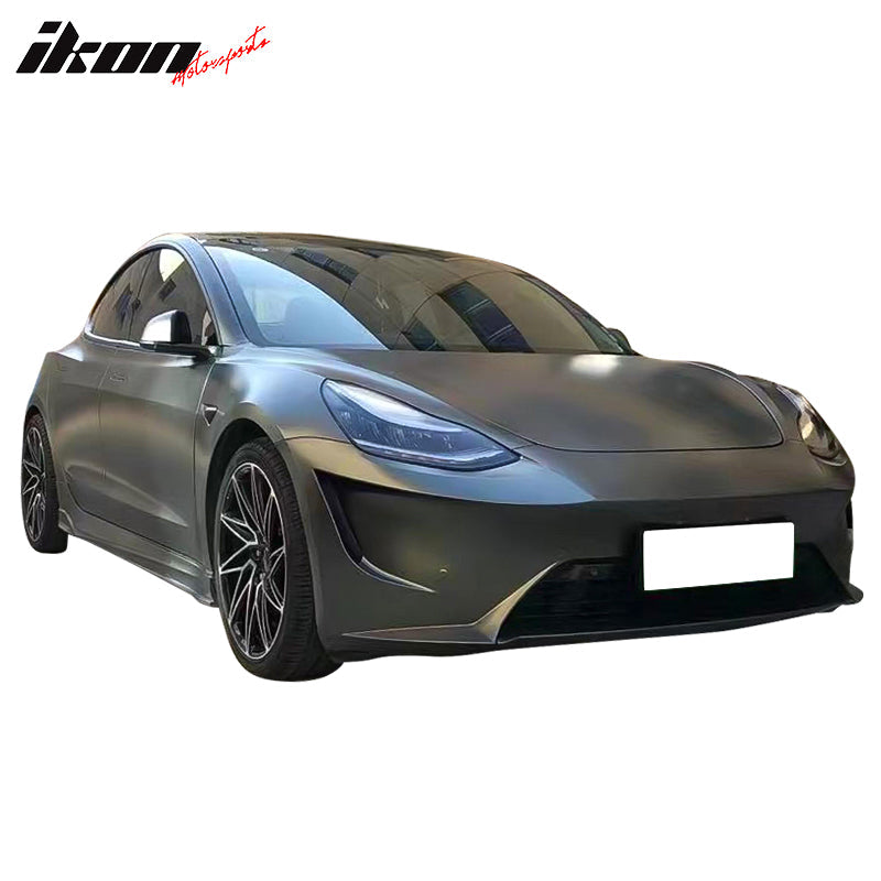 2017-2023 Tesla 3 Unpainted Black Front Bumper Shield Guard Cover PP