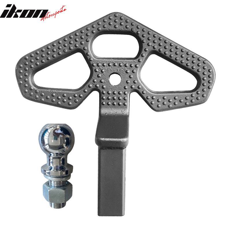 Universal V3 Rear Black Tow Hook Hitch Step w/ Drawbar Bolts Steel