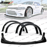 2015-2023 Dodge Charger Widebody Style Fender Flares+Front Lip ABS