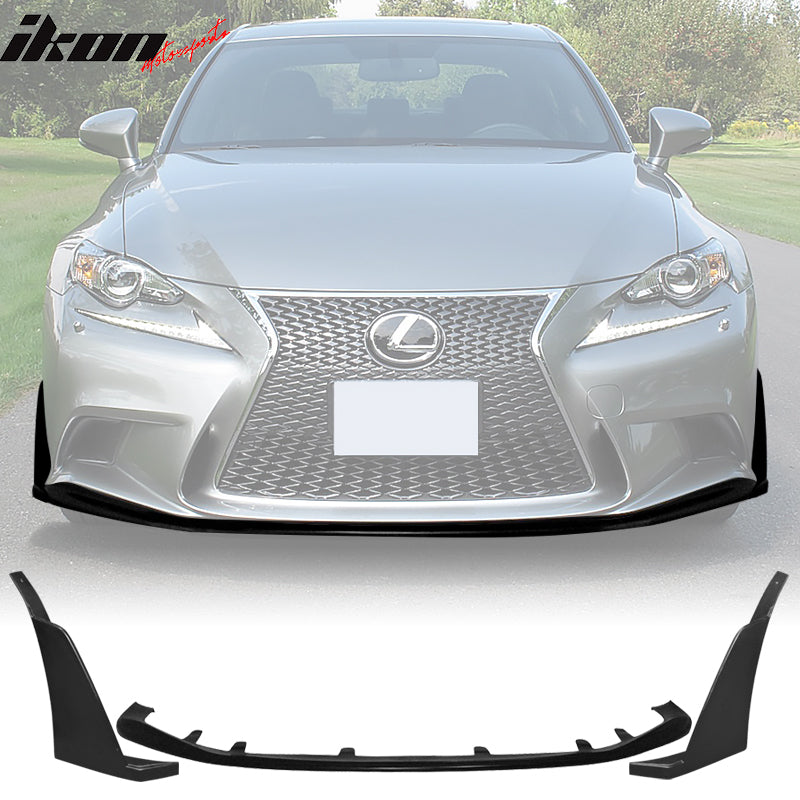 2014-2016 Lexus IS Series F Sport Sedan Front Bumper Lip + Winglets PU