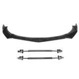 Honda Civic 62"-66" 3PCS B Style Black Front Lip with Strut Rods