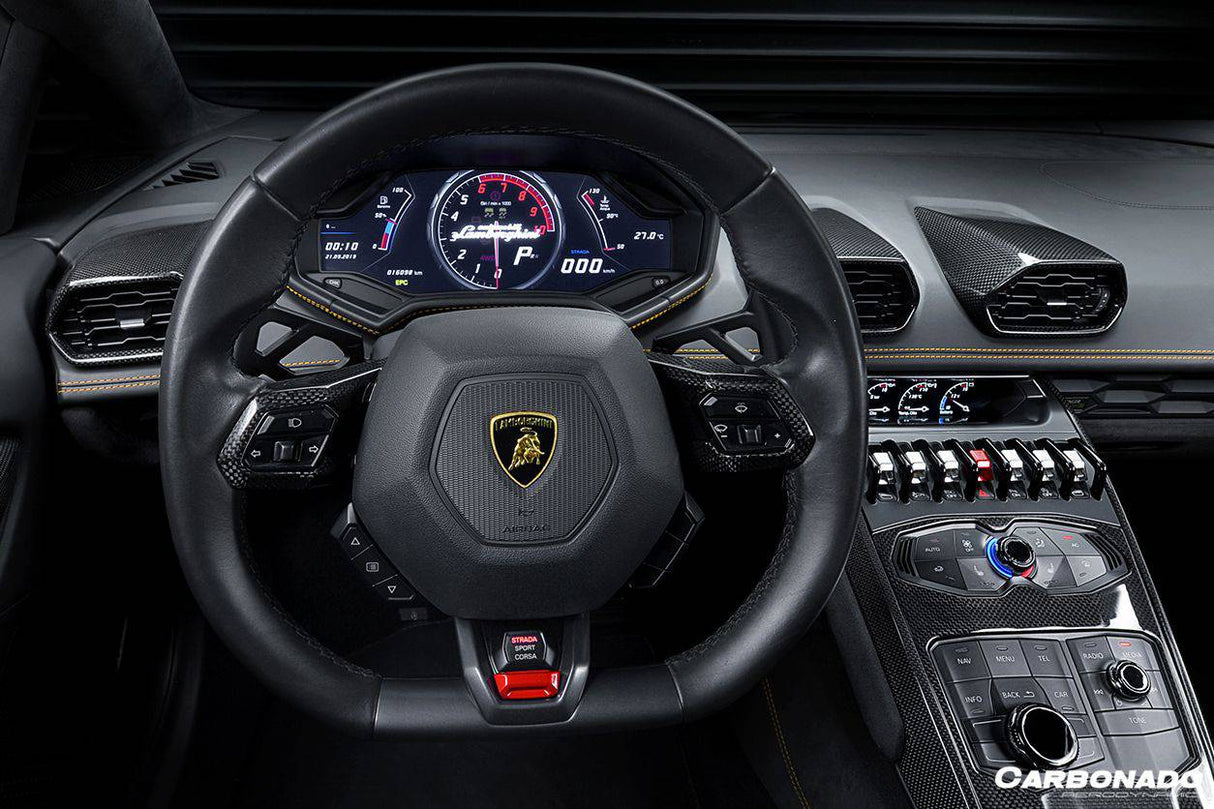 2015-2019 Lamborghini Huracan LP610  LP580  EVO OEM Style Autoclave Carbon Fiber Center Console Border Trim
