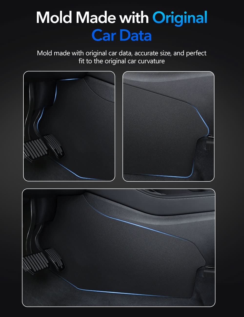 Center Console Side Anti-Kick Mat For Tesla Model Y