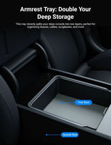 Center Console Tray Armrest Organizer for Model 3 Highland / Model Y Juniper