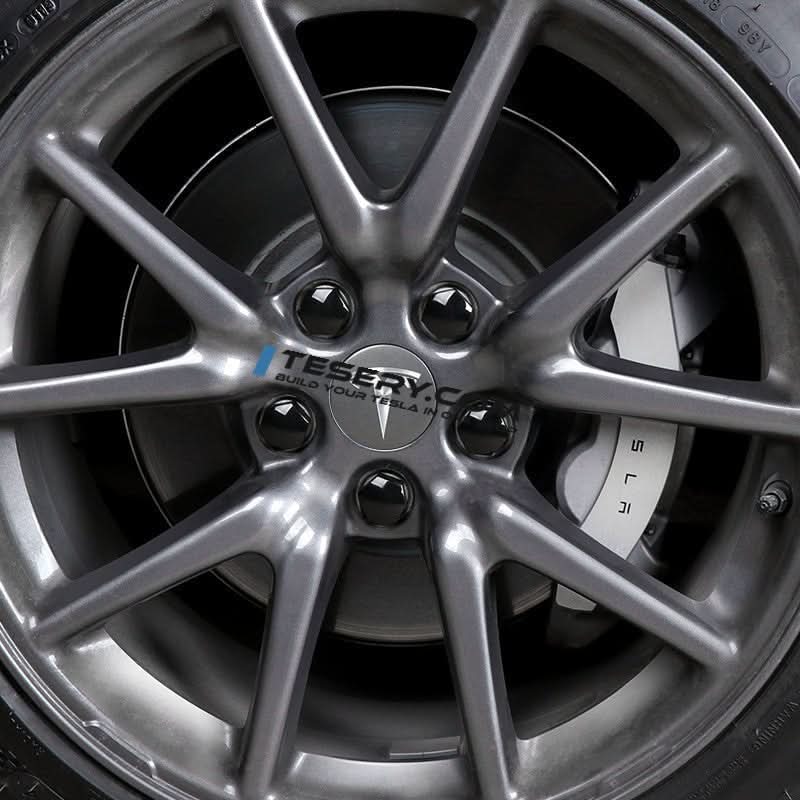 Wheel Center Cap Kit with Puller for Model 3/Y/S/X | 4 Hub Caps + 20 Lug Nut Covers