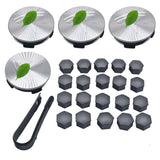 Wheel Center Cap Kit with Puller for Model 3/Y/S/X | 4 Hub Caps + 20 Lug Nut Covers