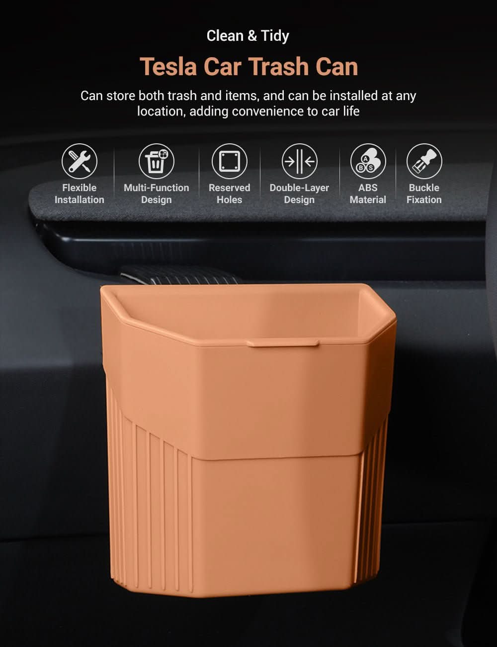 Central Screen/Seat/Dash Trash Can for Model 3 Highland / Model Y Juniper