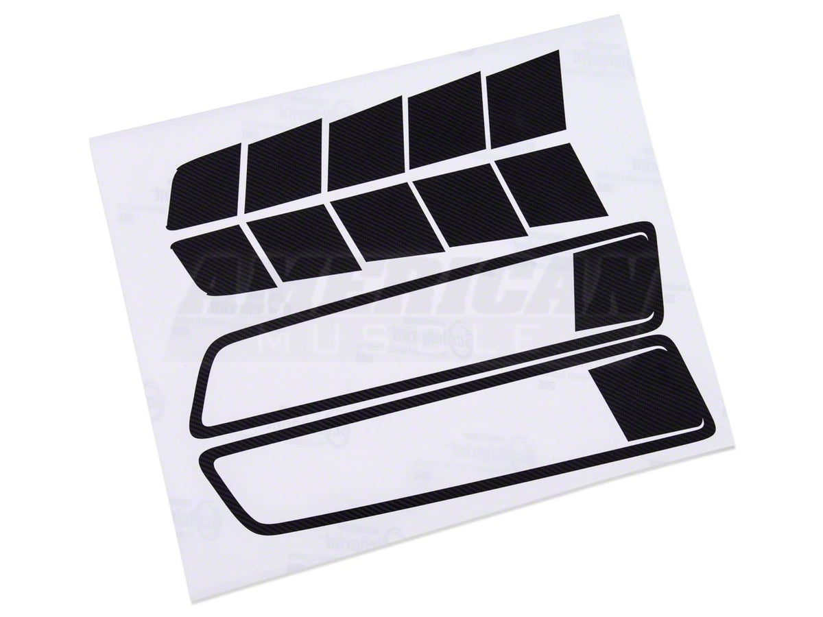 SEC10 Hood Vent Accent Decals; Carbon Fiber (13-14 Mustang)