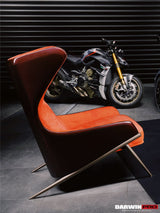 DARWINPRO CARBON FIBER CAYENNE RED SUEDE LOUNGE CHAIR