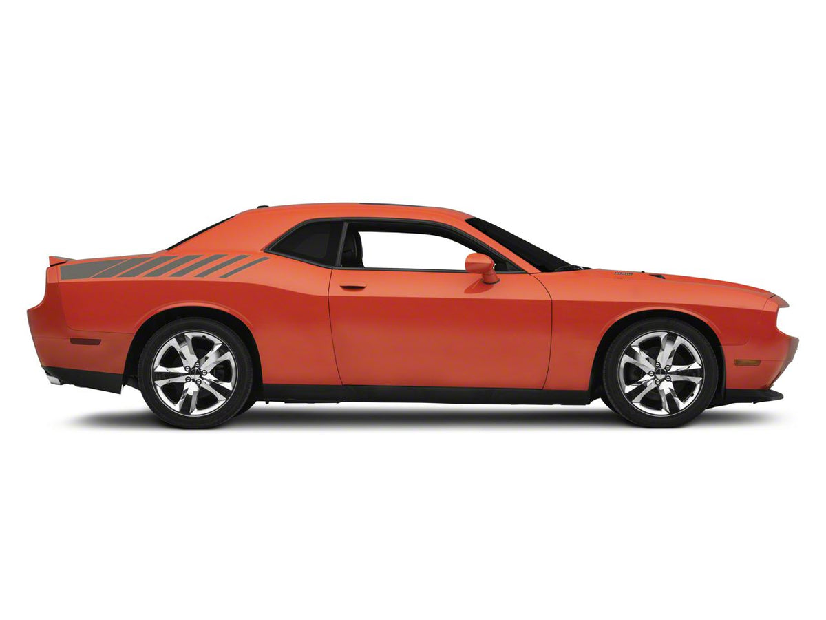 SEC10 Dashed Quarter Panel Graphics; Anthracite (08-23 Challenger)