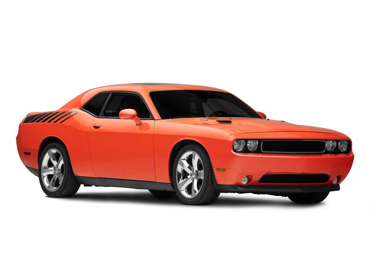 SEC10 Dashed Quarter Panel Graphics; Matte Black (08-23 Challenger)