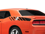 SEC10 Dashed Quarter Panel Graphics; Matte Black (08-23 Challenger)