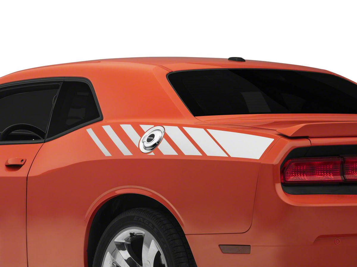 SEC10 Dashed Quarter Panel Graphics; Silver (08-23 Challenger)