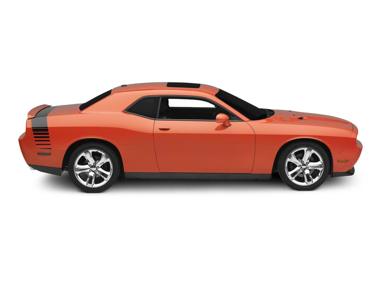 SEC10 Dashed Tail Stripe; Matte Black (08-23 Challenger)