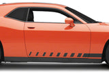 SEC10 Dashed Rocker Stripes; Matte Black (08-23 Challenger)