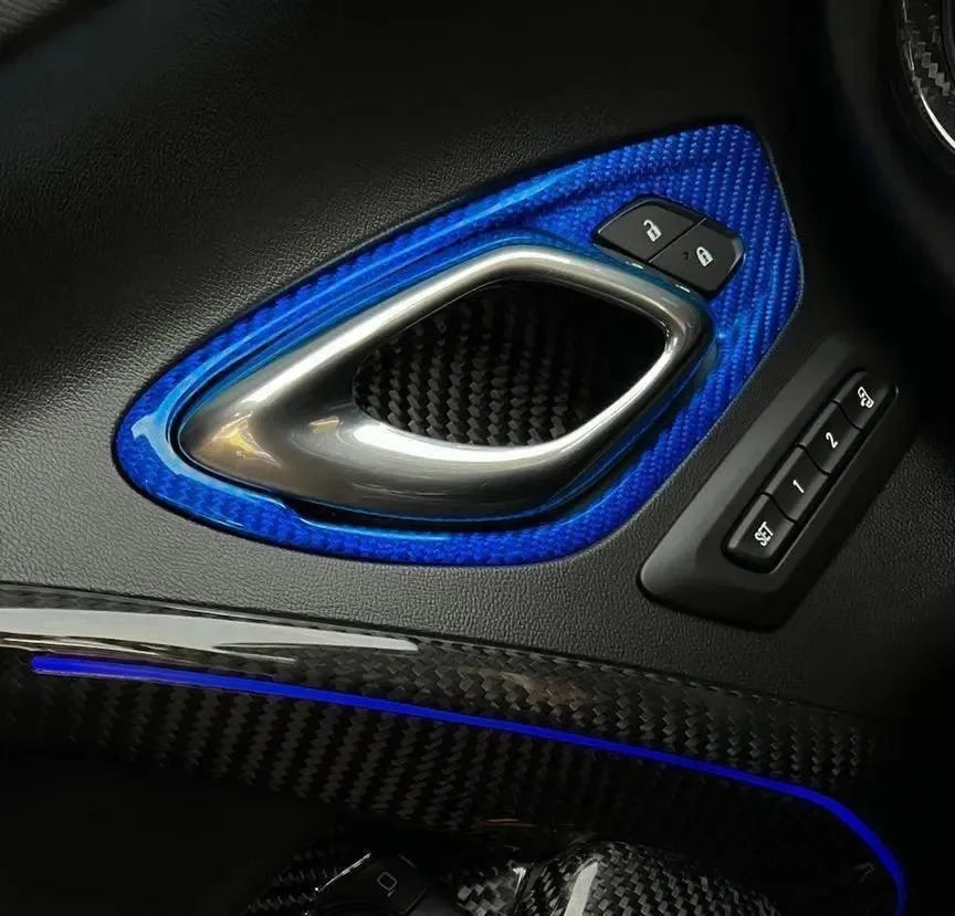 Chevy Camaro 2016-2024 Interior Door Handle Trim Carbon Fiber Cover