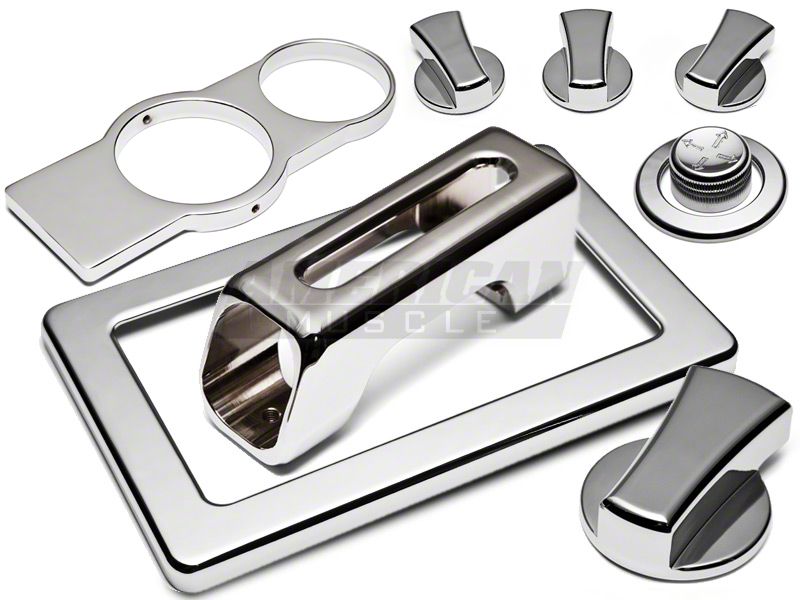 SpeedForm Modern Billet Interior Complete Kit; Chrome (05-09 Mustang GT, V6 w/ Manual Transmission)
