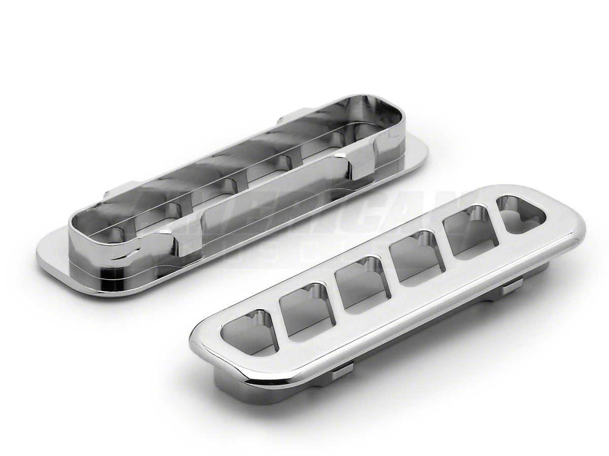 SpeedForm Modern Billet Door Vent Louvers; Chrome (10-14 Mustang)