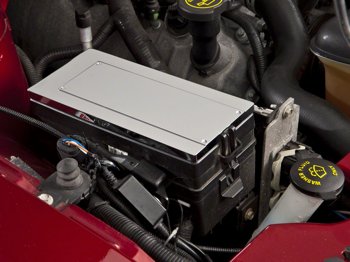 SpeedForm Modern Billet Fuse Box Cover; Chrome (05-09 Mustang)