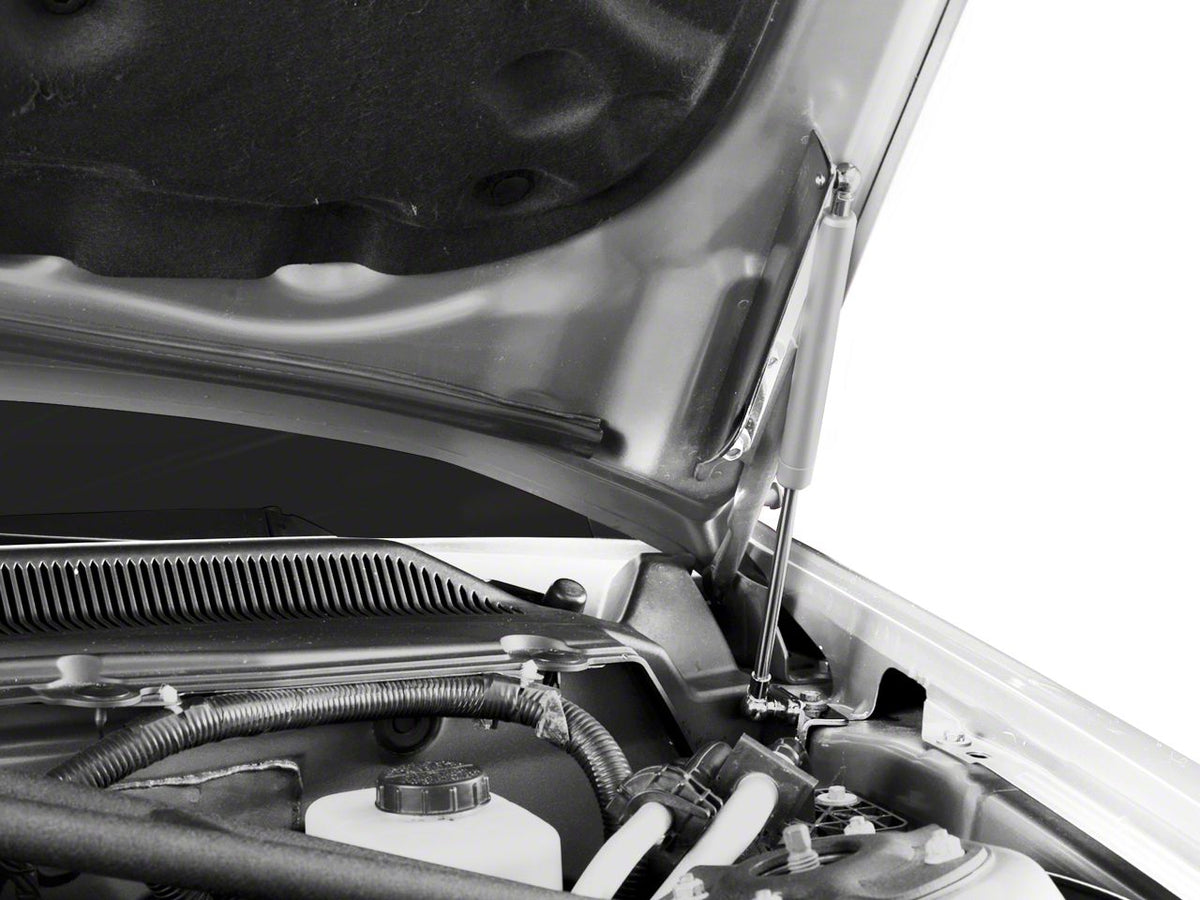 MMD Bolt On Hood Strut Kit; Chrome (05-14 Mustang)