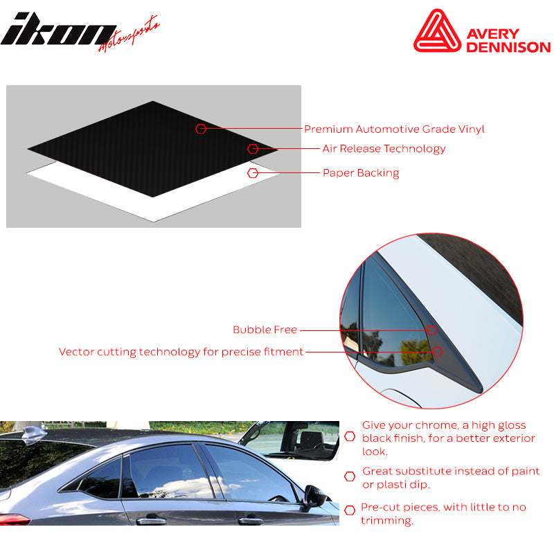 2013-2017 Honda Accord Gloss Black Window Trim Chrome Delete Vinyl Kit