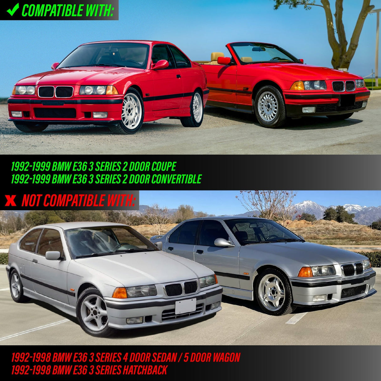 1992-1999 BMW E36 2D/Cabrio Darker Smoke Corner Lights