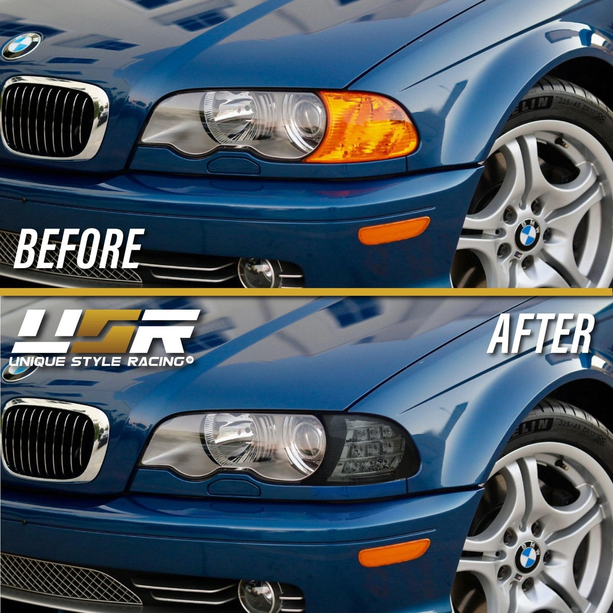 1999-2001 BMW E46 Crystal Smoke White LED Corner Lights