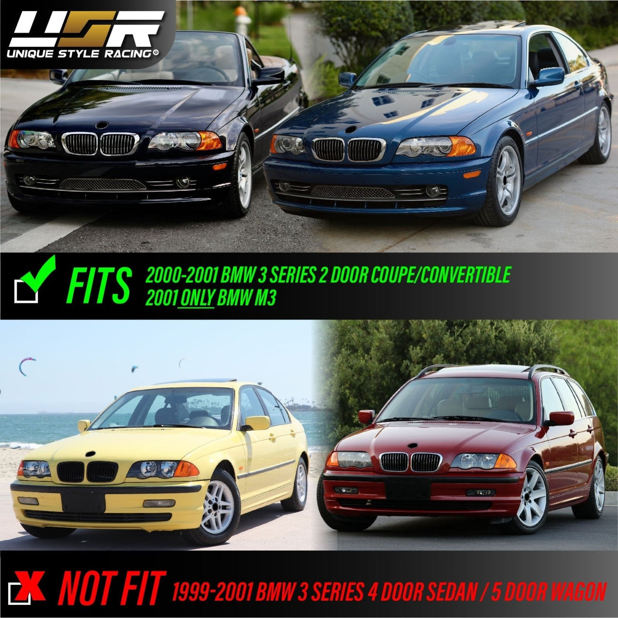 1999-2001 Bmw E46 2d/Cabrio Crystal Smoke Corner Lights