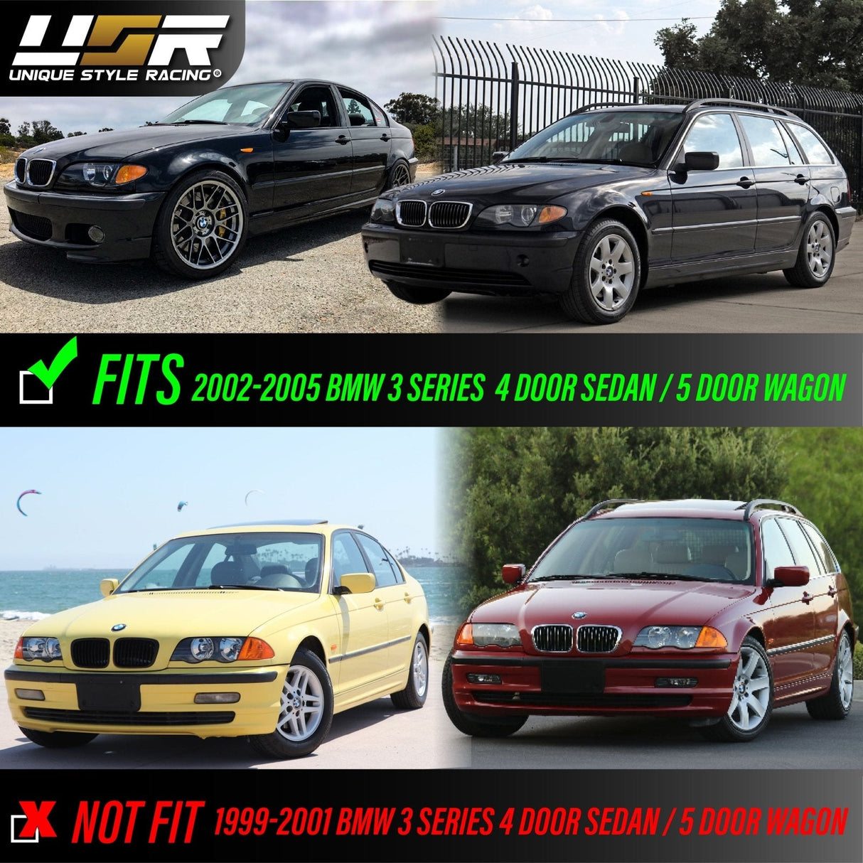 2002-2005 Bmw E46 4d/5d 4pcs Smoke Corner Lights