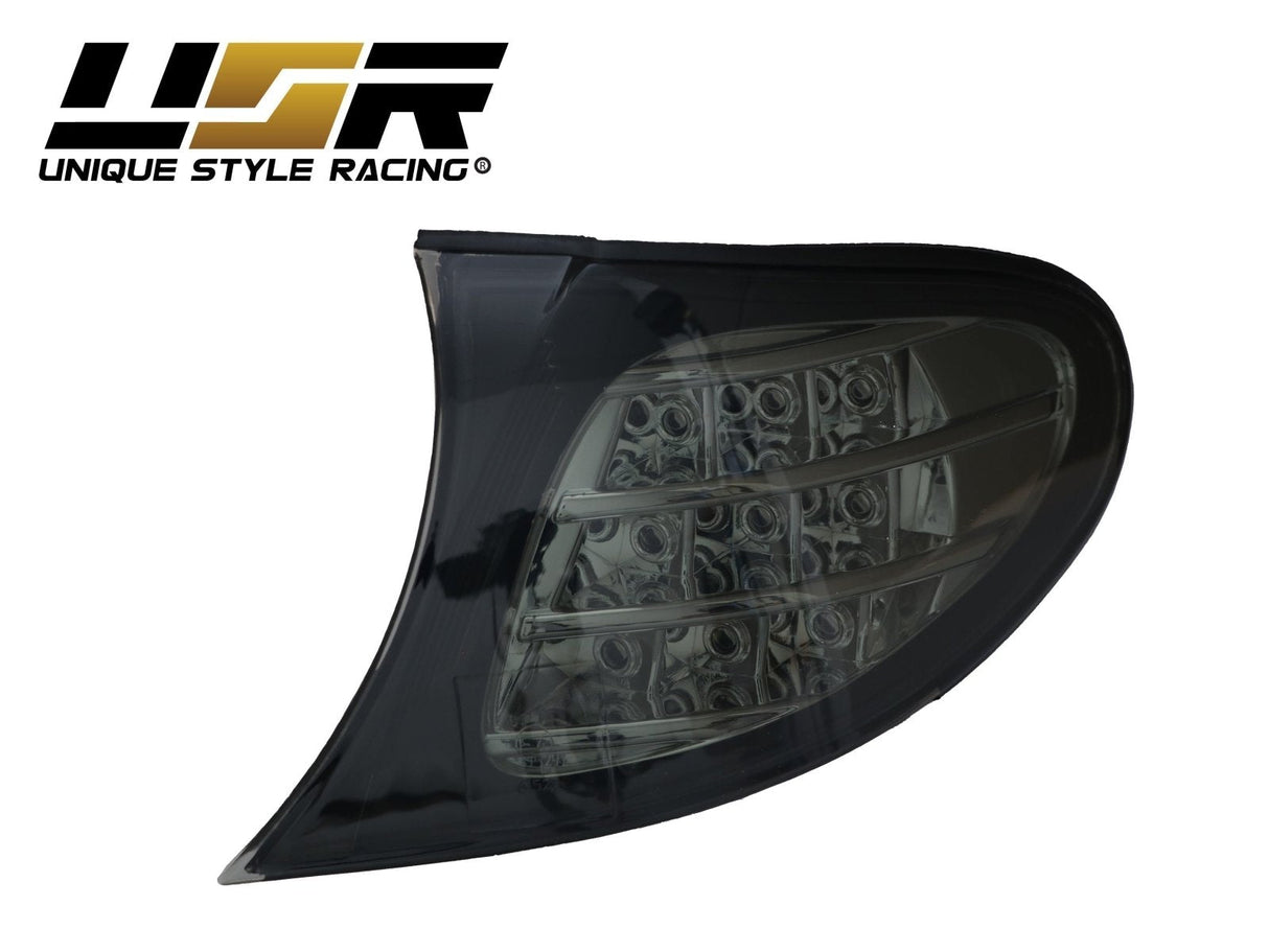 2002-2005 BMW E46 Black Smoke Corner Lights with Amber LED