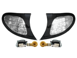 2002-2005 BMW E46 Black Smoke Corner Lights with Amber LED