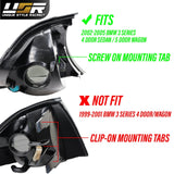 2002-2005 BMW E46 Black Smoke Corner Lights with Amber LED