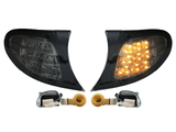 2002-2005 BMW E46 Black Smoke Corner Lights with Amber LED
