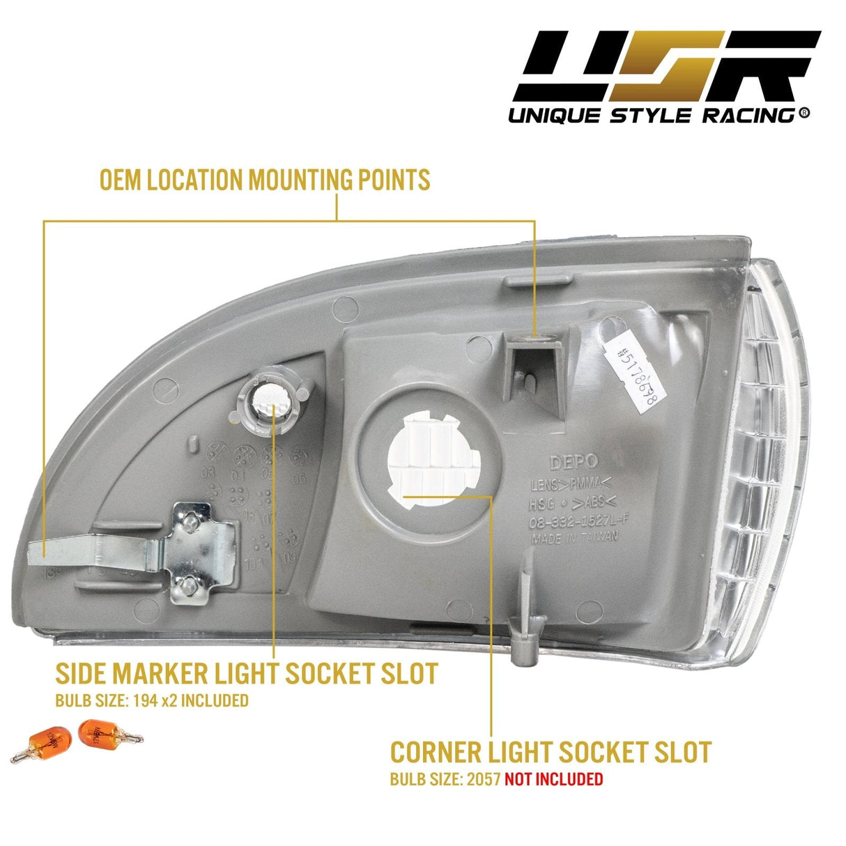 1991-1996 Chevrolet Impala & Caprice Clear Corner Lights