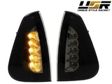 2006-2010 Dodge Charger Black Clear Corner Light - White LED
