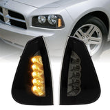 2006-2010 Dodge Charger Black Clear Corner Light with Amber LED