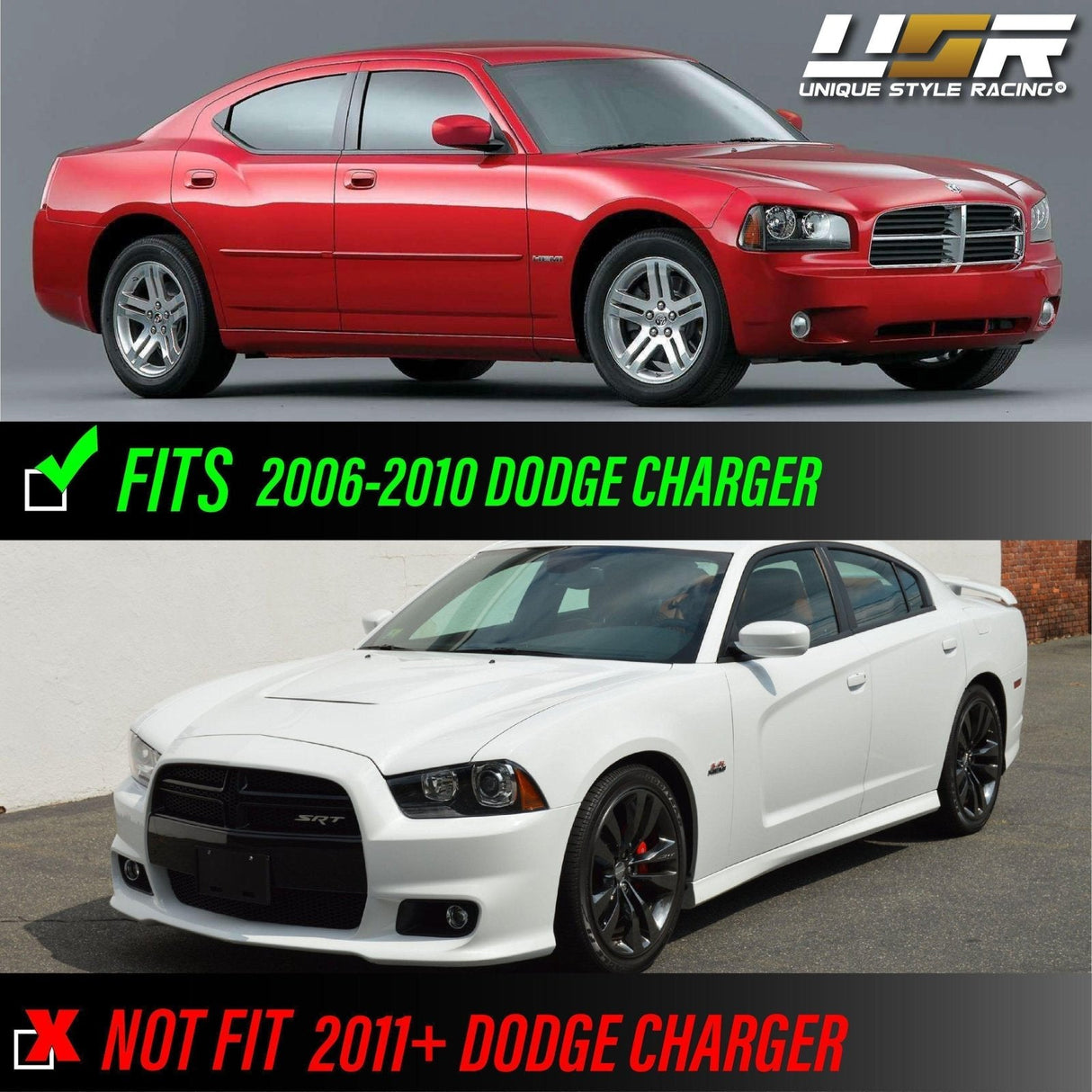 2006-2010 Dodge Charger Black Smoke Corner Light - White Led
