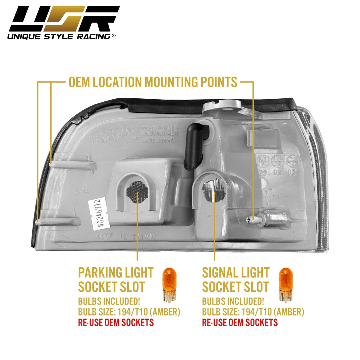 1990-1991 Honda Accord Amber Corner Lights