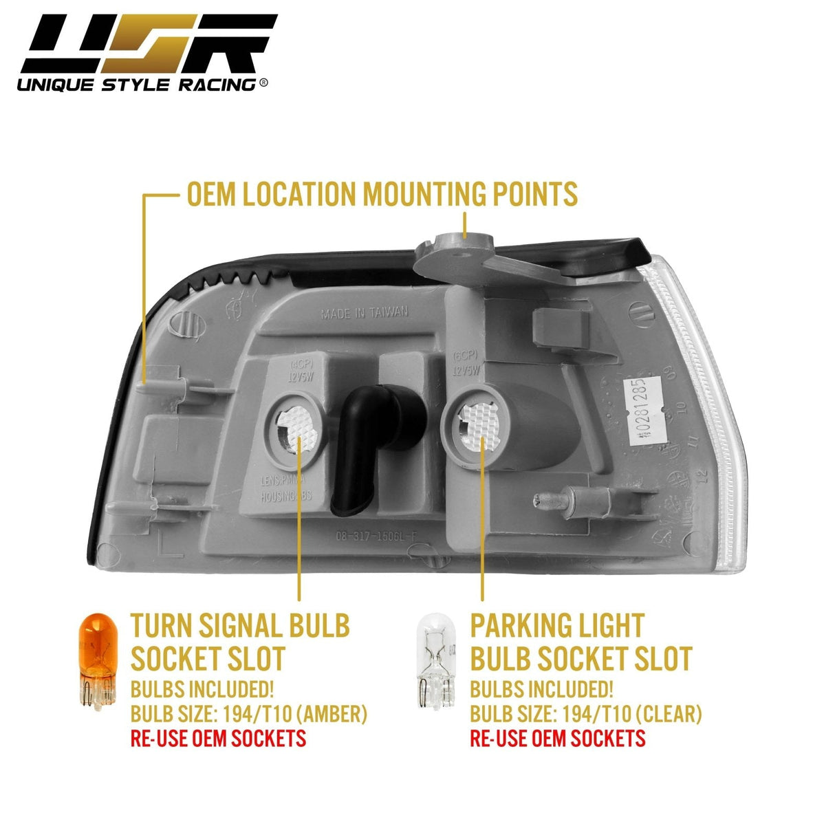 1992-1993 Honda Accord Amber Corner Lights