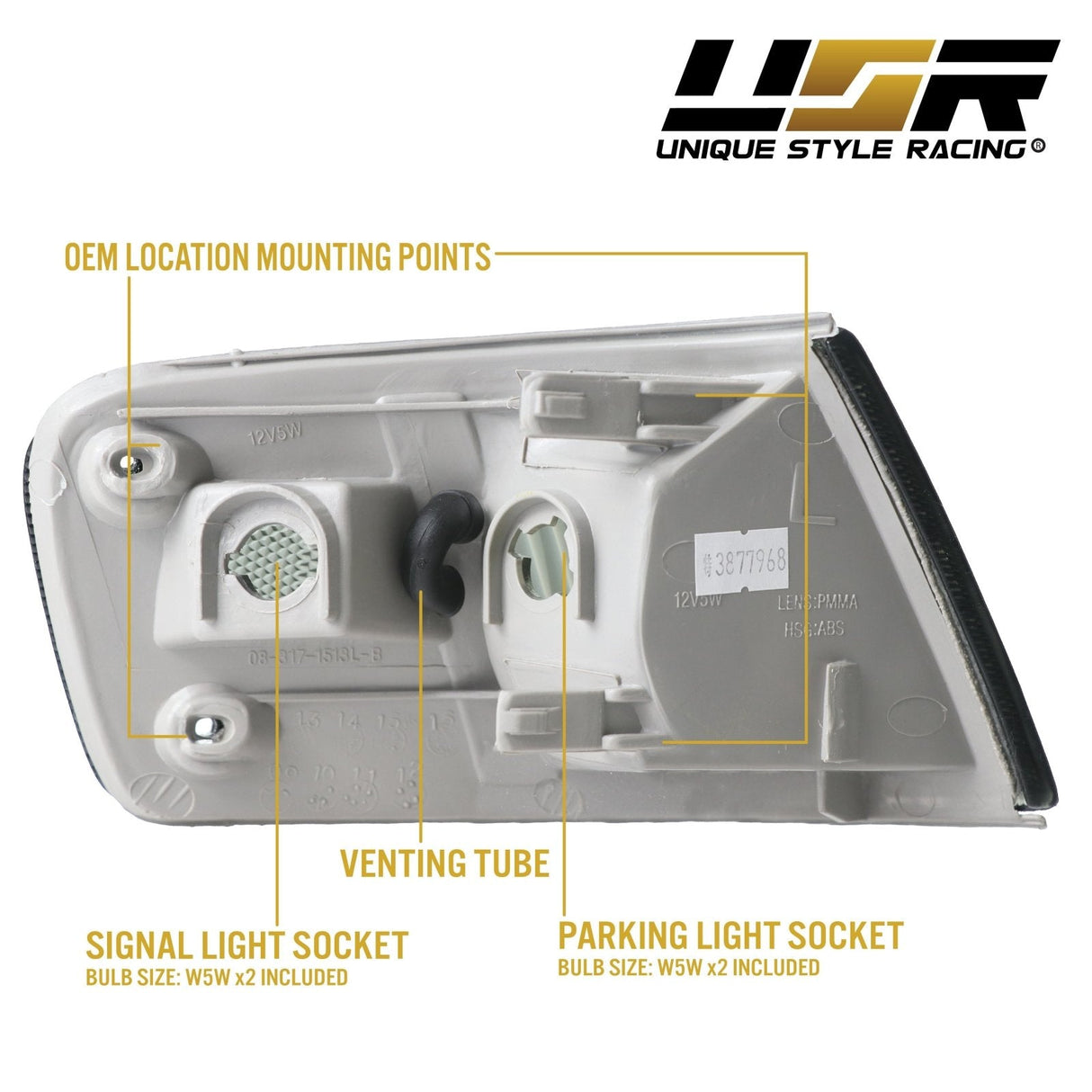 1988-1989 Honda CRX USDM Amber Corner Lights