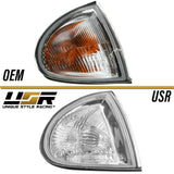 1993-1997 Honda Del Sol Black Clear Corner Lights