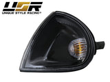 1993-1997 Honda Del Sol Black Clear Corner Lights