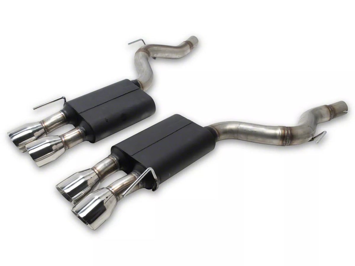 C&L Axle-Back Exhaust with Polished Quad Tips (18-23 Mustang GT w/o Active Exhaust)